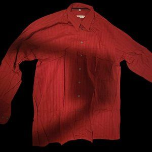 Georg Roth of Germany Classic Red Solid Long-Sleeve Button-Up Shirt (Size XL)